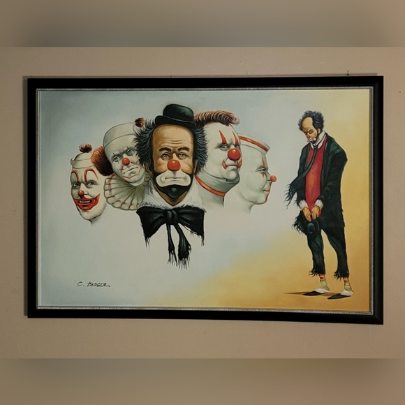 VINTAGE OIL ON CANVAS PAINTING SIGNED BY C. BERGER 24X36 
